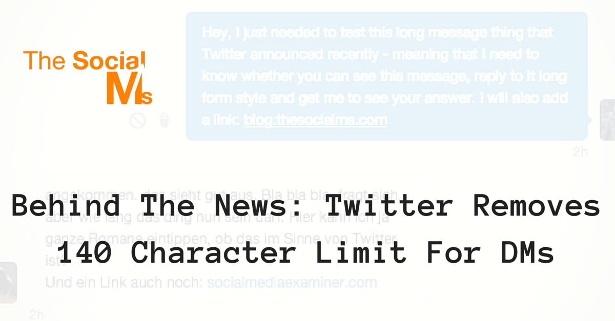 Twitter Removes 140 Character Limit For Direct Messages