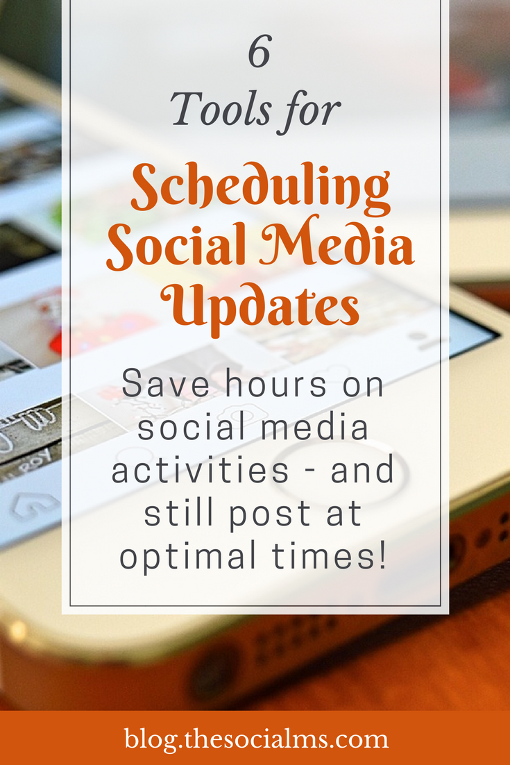 Scheduling Updates: 6 social media scheduling Tools That Keep Your Accounts Active While You Are Not, Learn how to schedule social media posts the easy way, there are some free social media scheduling tools - and some cost a little money. All the scheduling tools are worth the money.