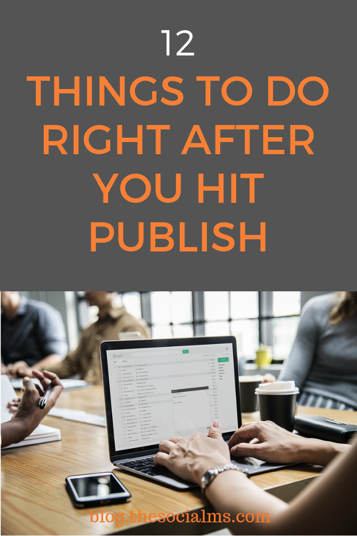 There are a couple of important blogging tasks you have to do right after you published a new blog post. If you do not follow these blogging tips you will miss out on many chances for blogging success #bloggingtips #bloggingtasks #bloggingsuccess #blogpublishing