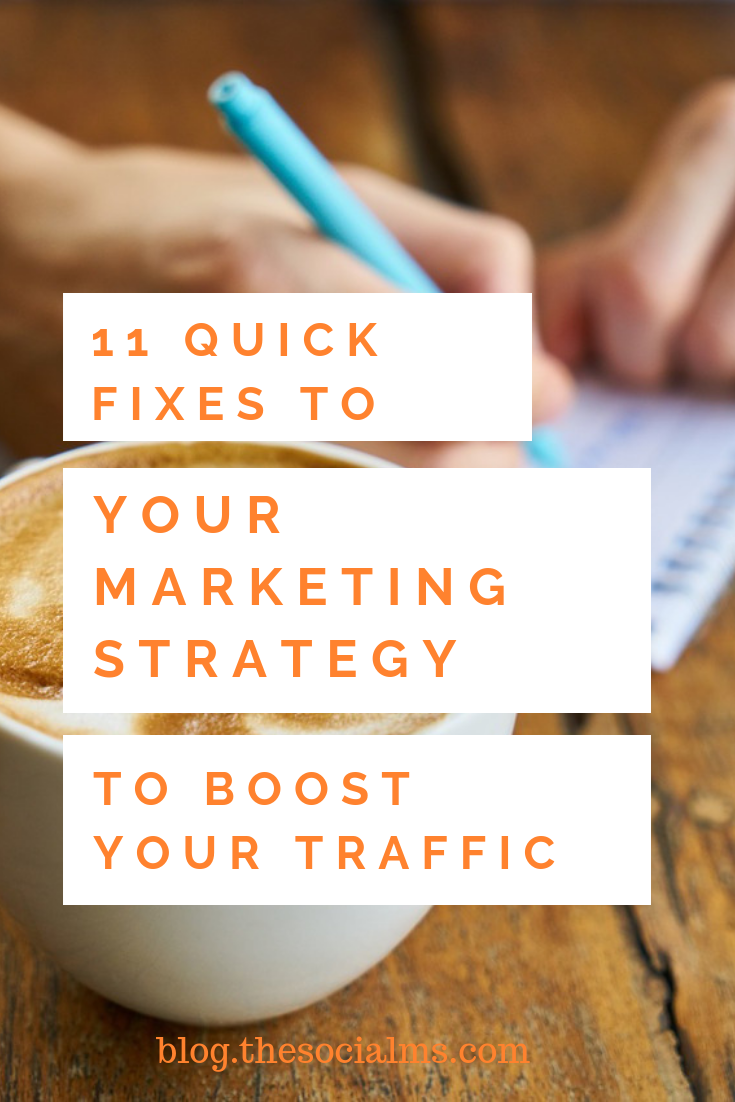 And there are always some optimizations to your marketing strategy you can make. Or easy to do things you can add for more traffic. Here are my 11 tips for quick traffic fixes that can easily earn you more traffic to your blog #blogtraffic #trafficgeneration #marketingstrategy