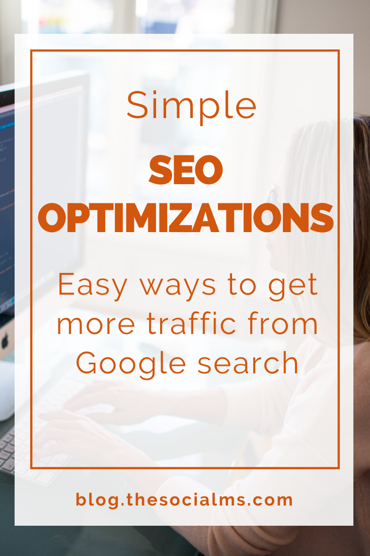 A lot of SEO advice is based on complicated strategies that you will have to implement over the course of months or even years. These are all valuable - but often, simple SEO optimizations are what give you the edge over your competition. #seo #searchengineoptimization #seotips #searchtraffic #blogtraffic #blogging101 #bloggingforbeginners #