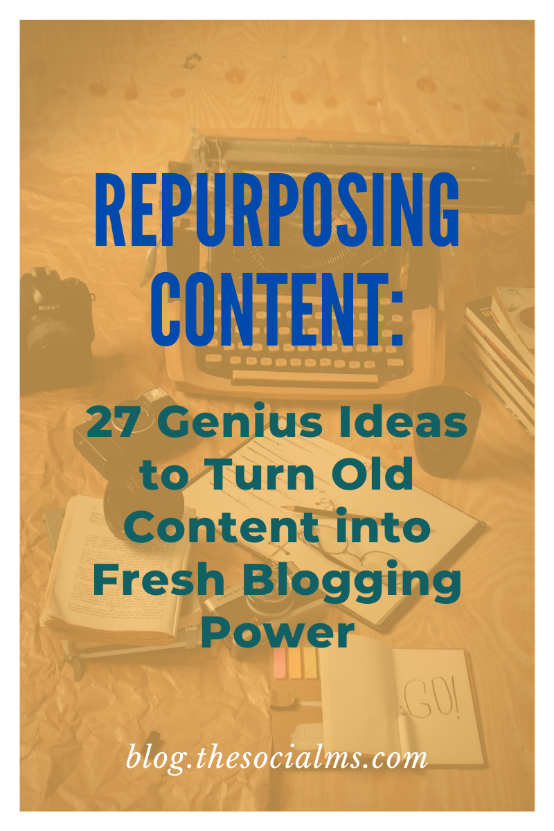 Repurposing content can bring new life and new traffic to content that you already have and that aged over time. Repurposing content can also save you a ton of time and frustration in your blog content creation. #contentcreation #bloggingtips #contentmarketing